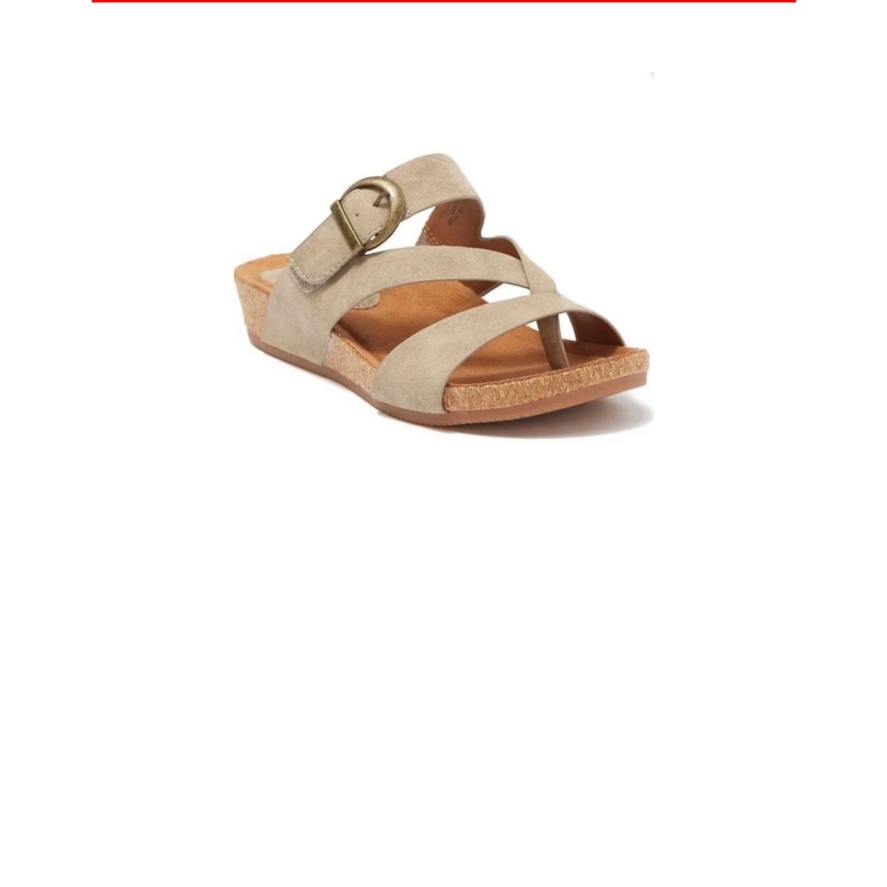 Eurosoft GLADIS Beige Tan Synthetic Open Toe Strappy Slip On Sandals Size 7M